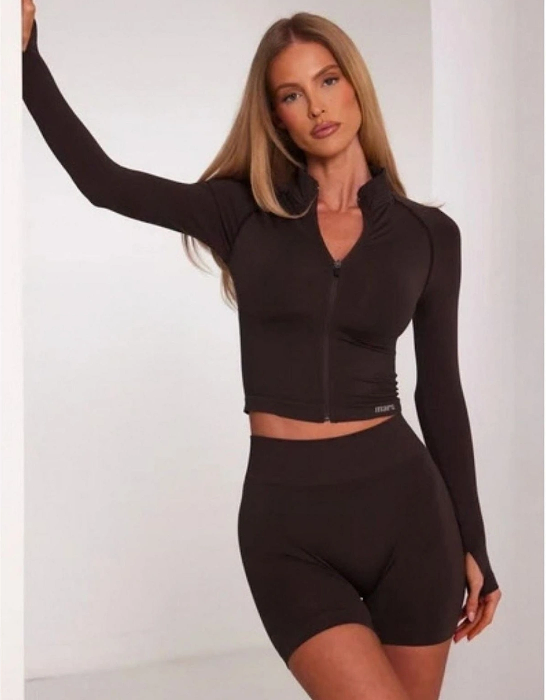 Seamless Logo Print Compression Fit Biking Shorts
