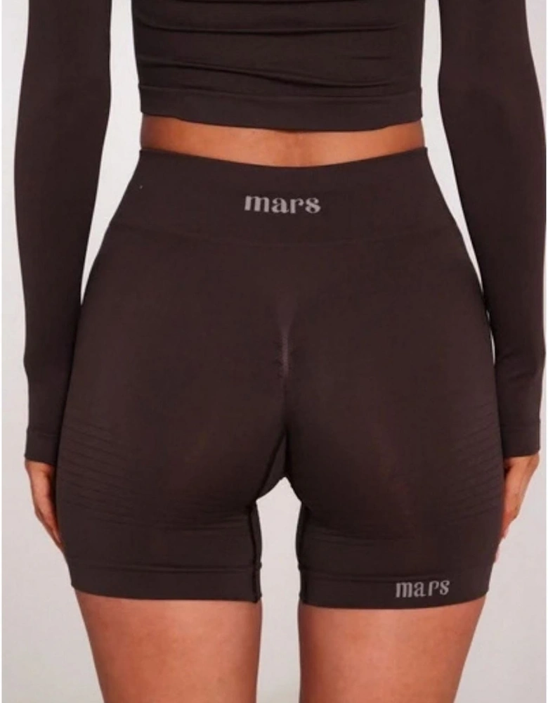 Seamless Logo Print Compression Fit Biking Shorts