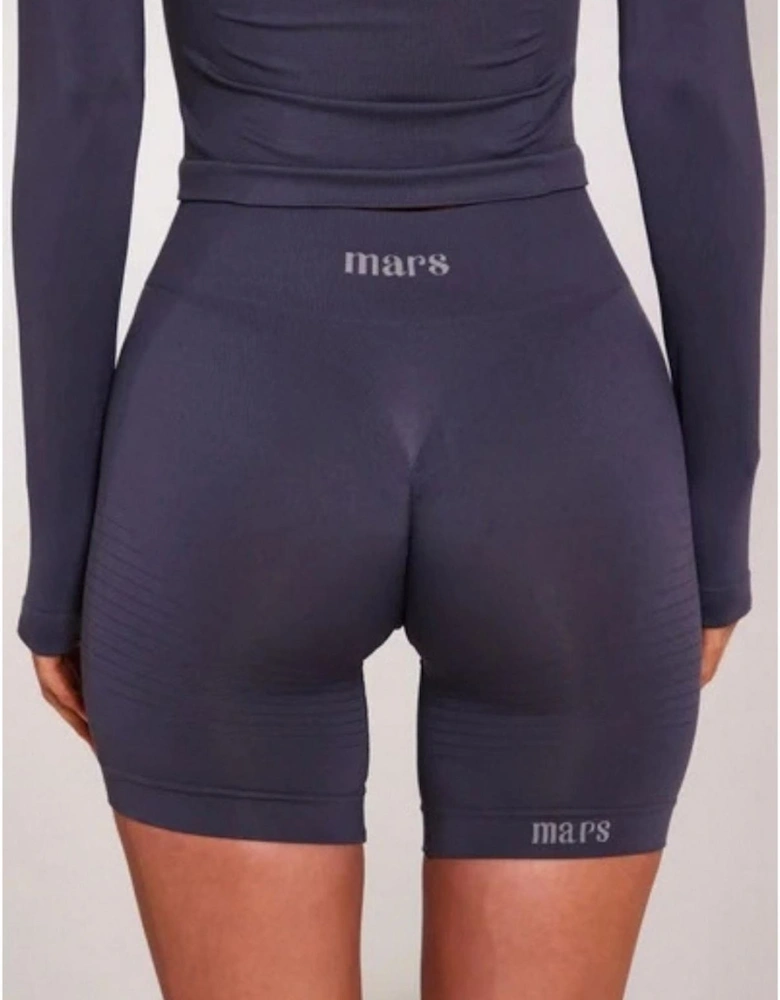 Seamless Logo Print Compression Fit Biking Shorts