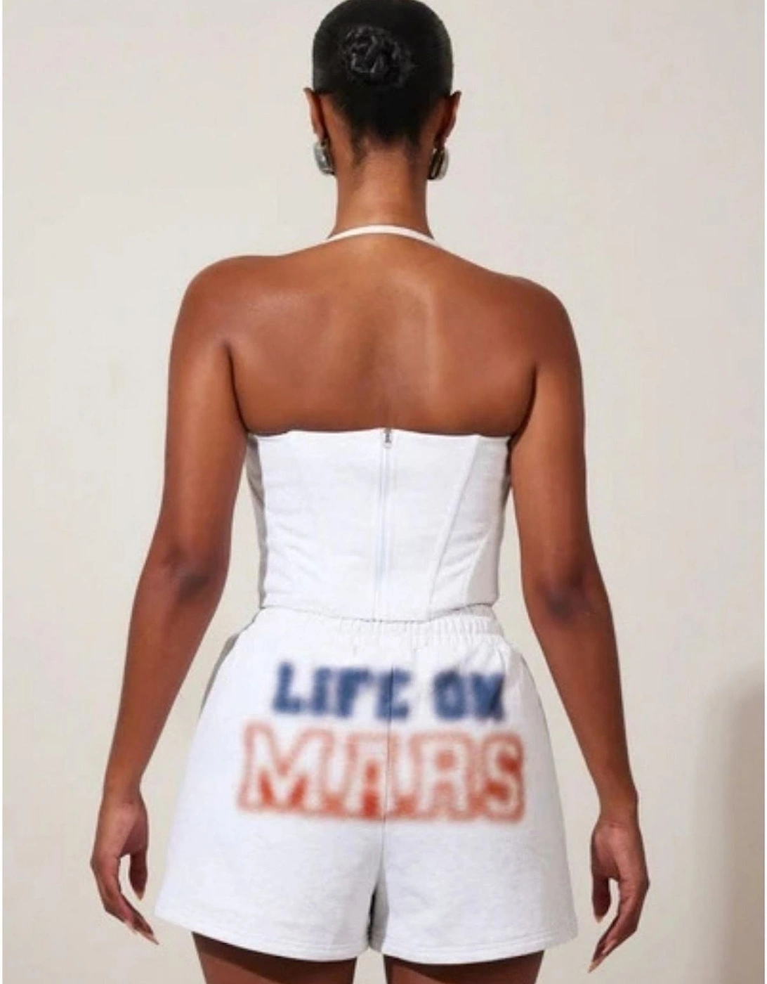 Mars Lettering Shorts with Elasticated Waistband