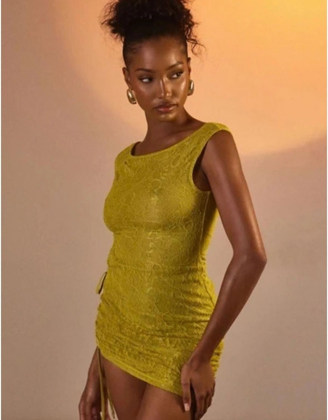 The Arlet Boat Neck Short Sleeve Cut-out Mini Bodycon Dress