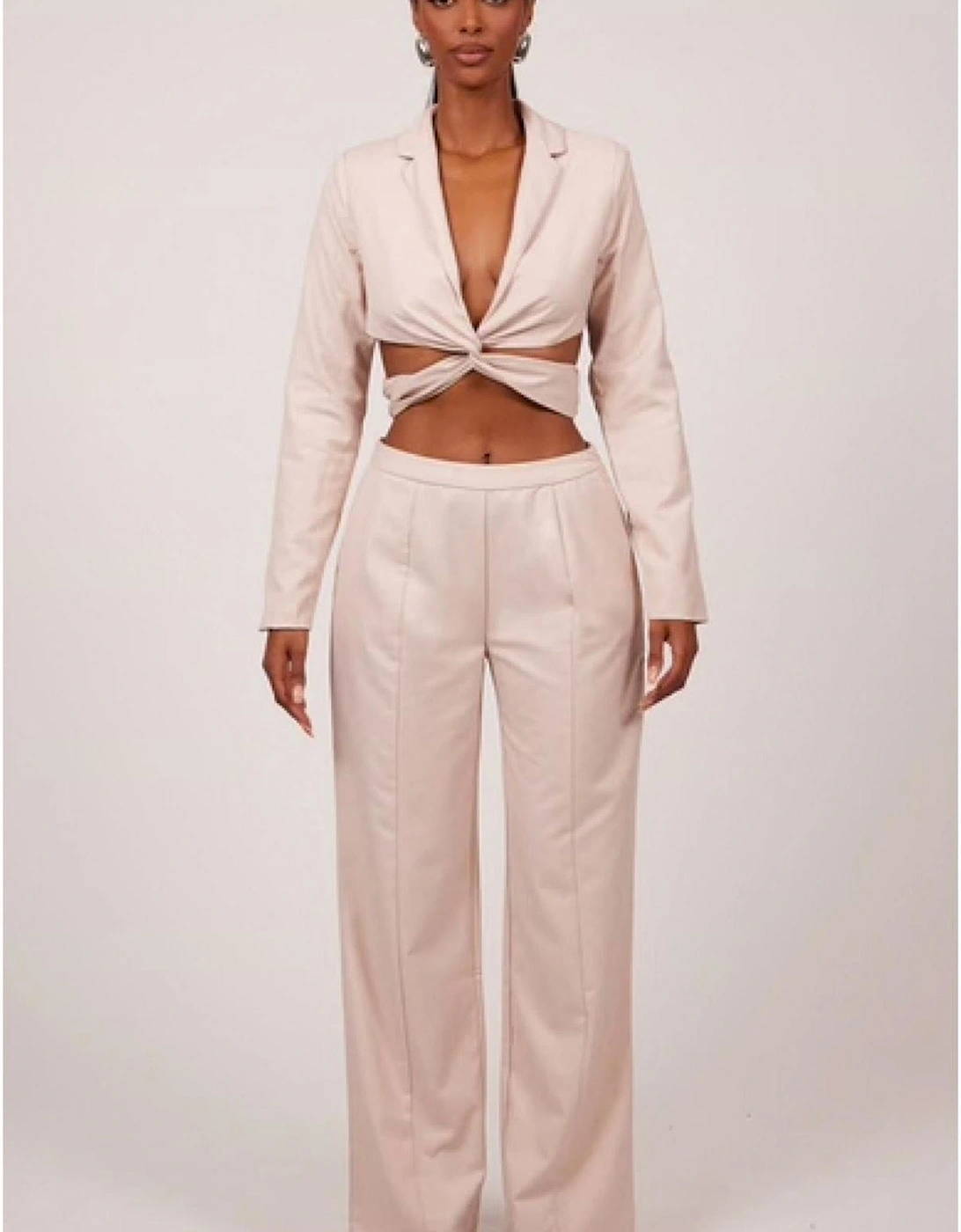Thea Tie Front Lapel Collared Blazer