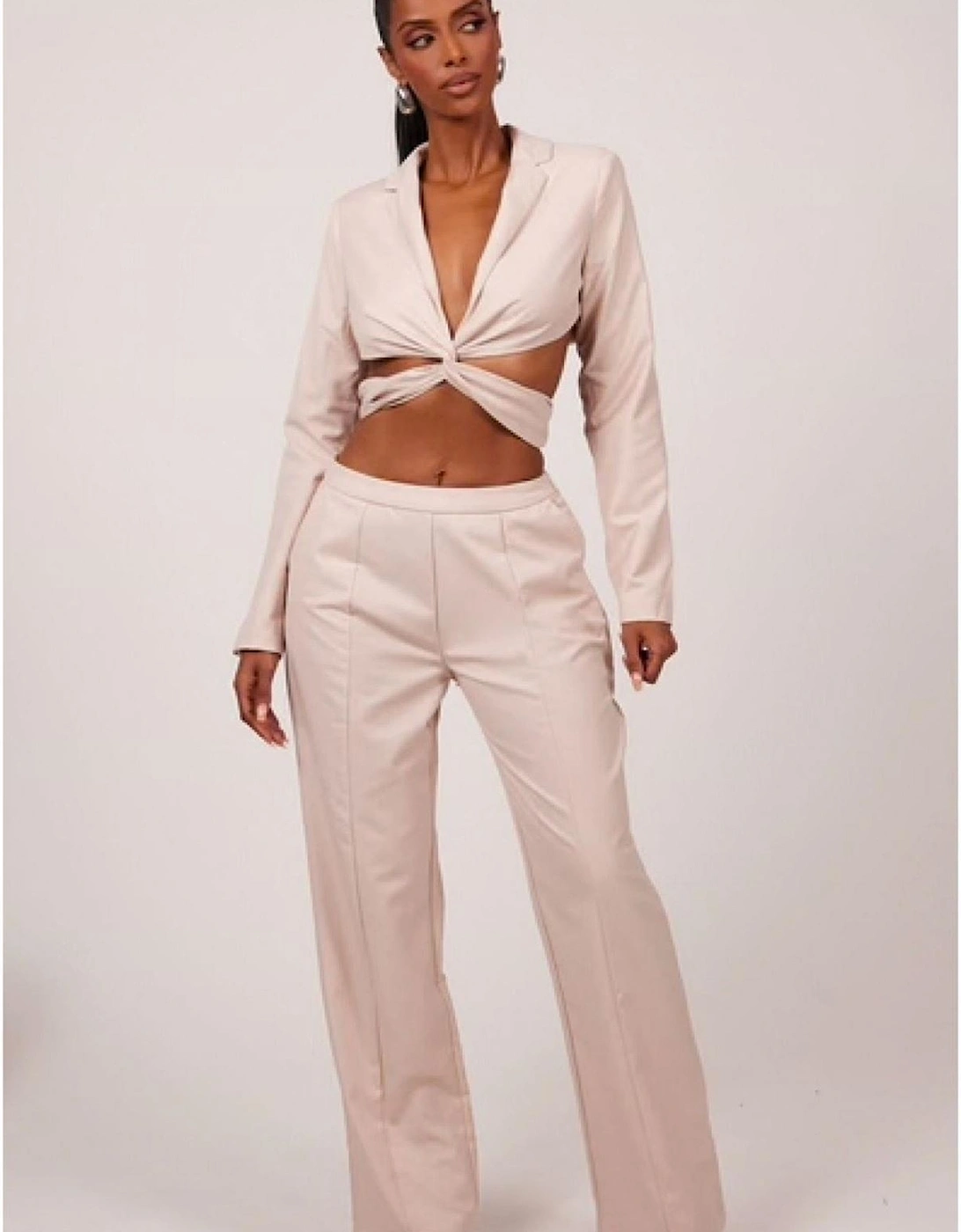 Thea Tie Front Lapel Collared Blazer