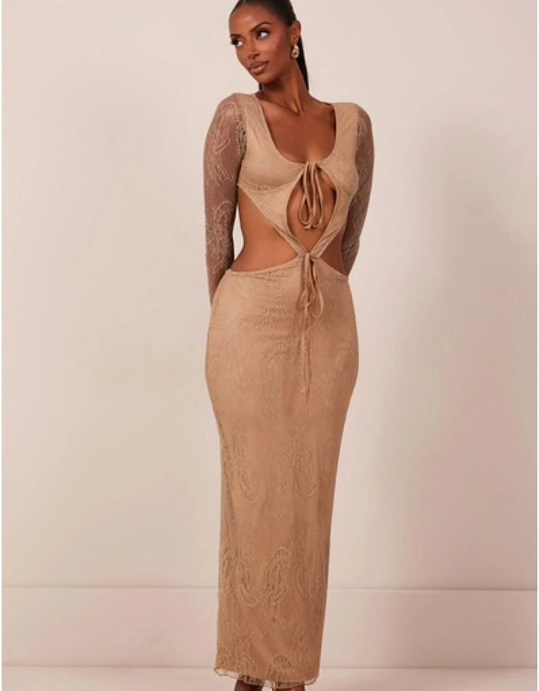 The Carmen Scoop Neck Long Sleeve Maxi Bodycon Dress