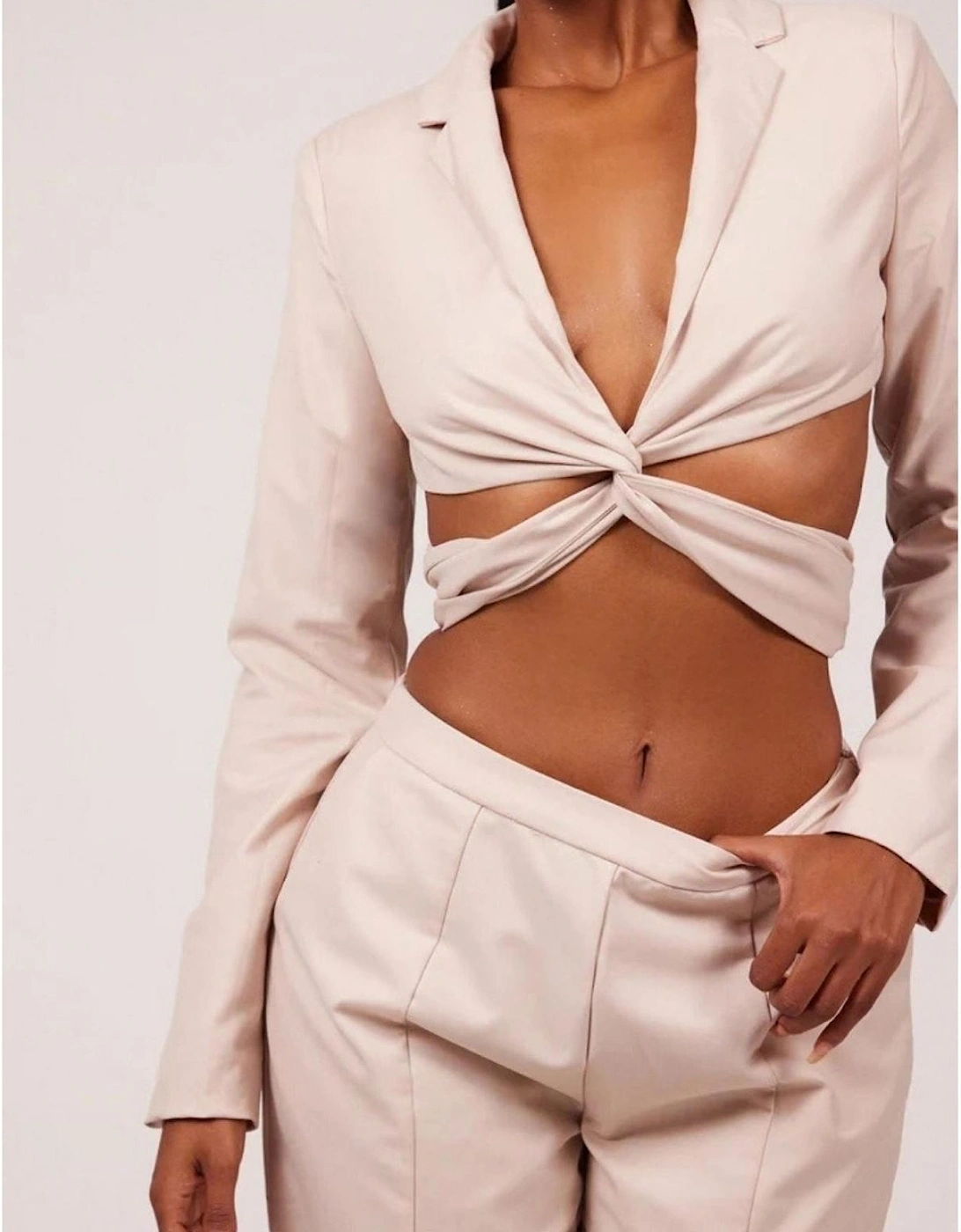 Thea Tie Front Lapel Collared Blazer