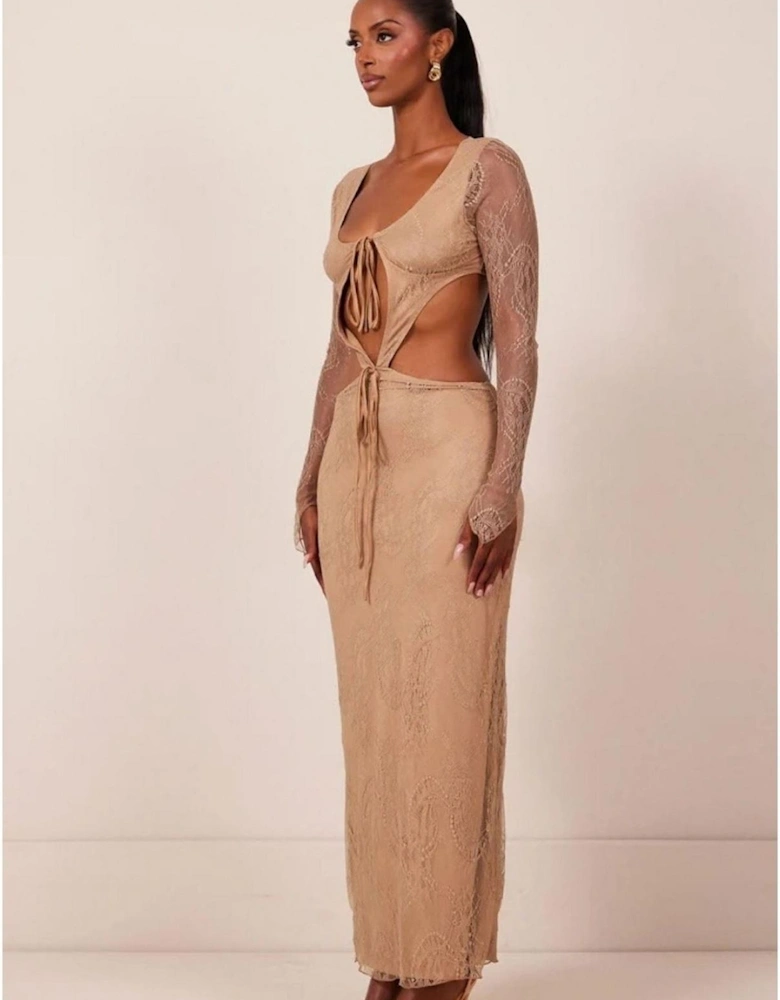The Carmen Scoop Neck Long Sleeve Maxi Bodycon Dress