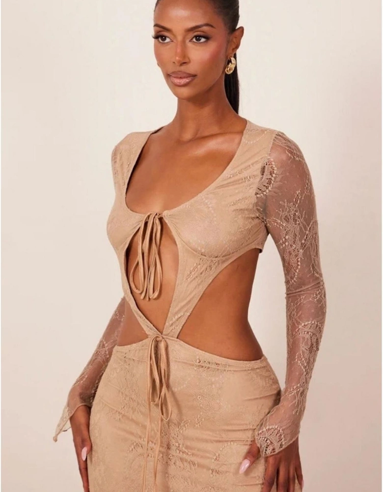 The Carmen Scoop Neck Long Sleeve Maxi Bodycon Dress