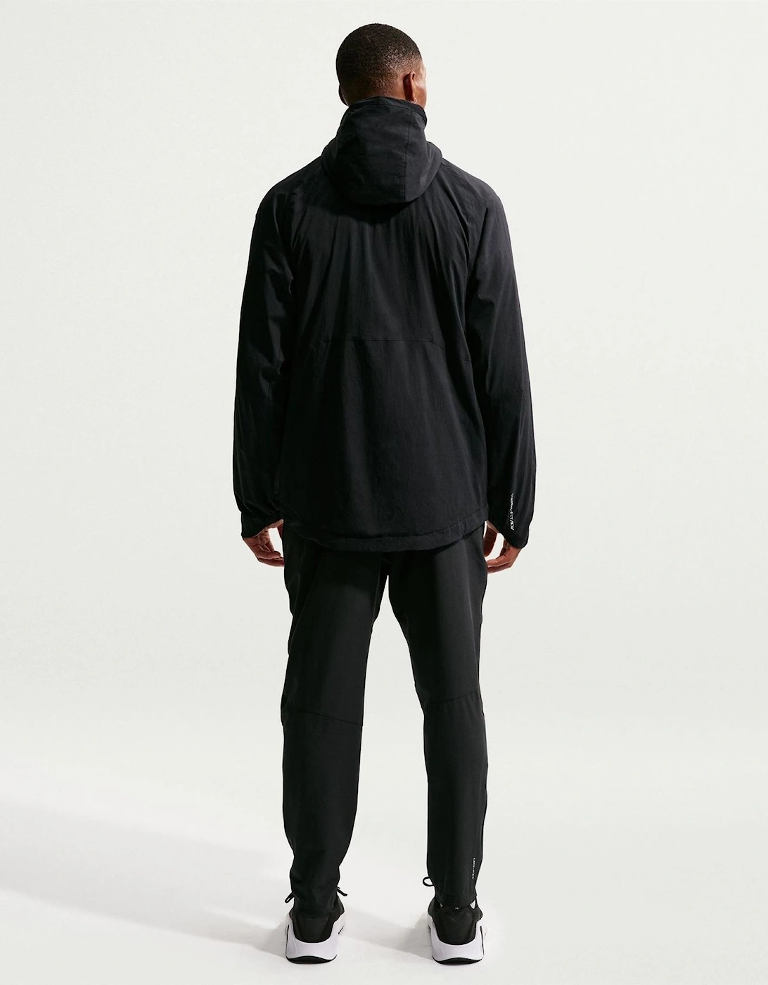 Hooded Windbreaker with Arm Print and Printed Logo