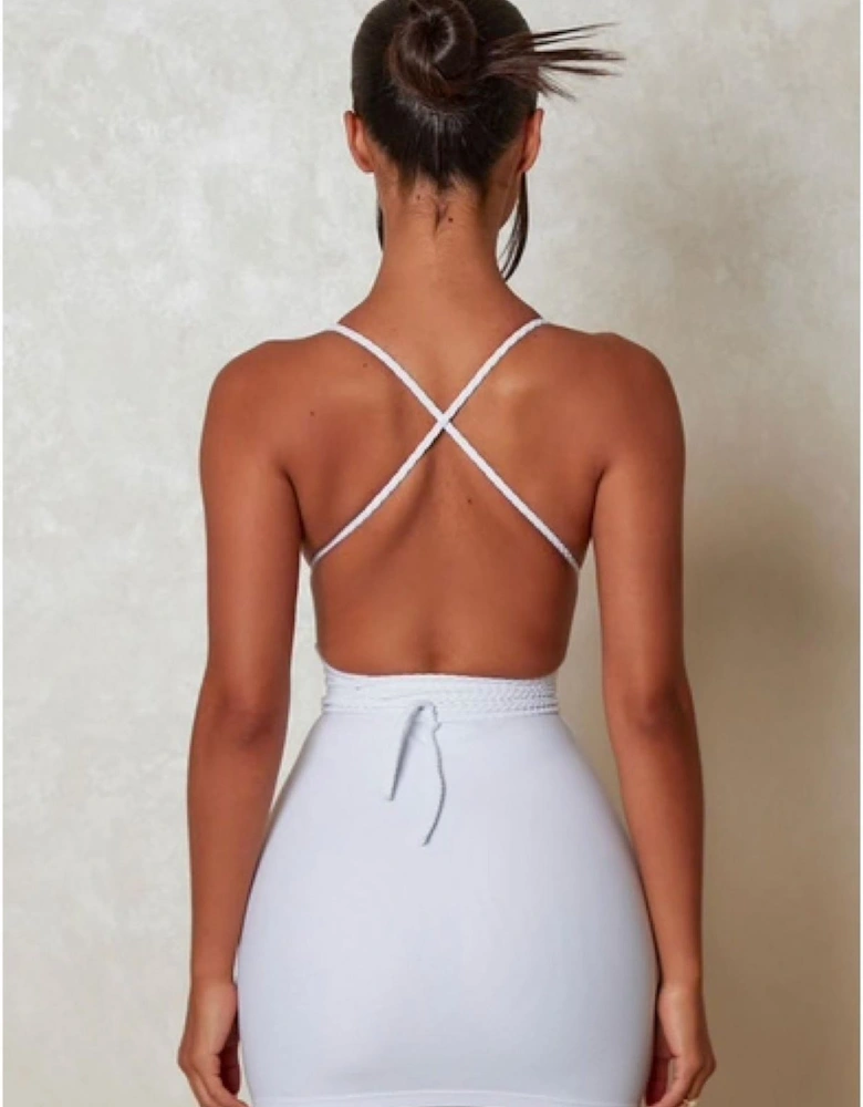 The Waterfall Plunging Neck Sleeveless Mini Bodycon Dress