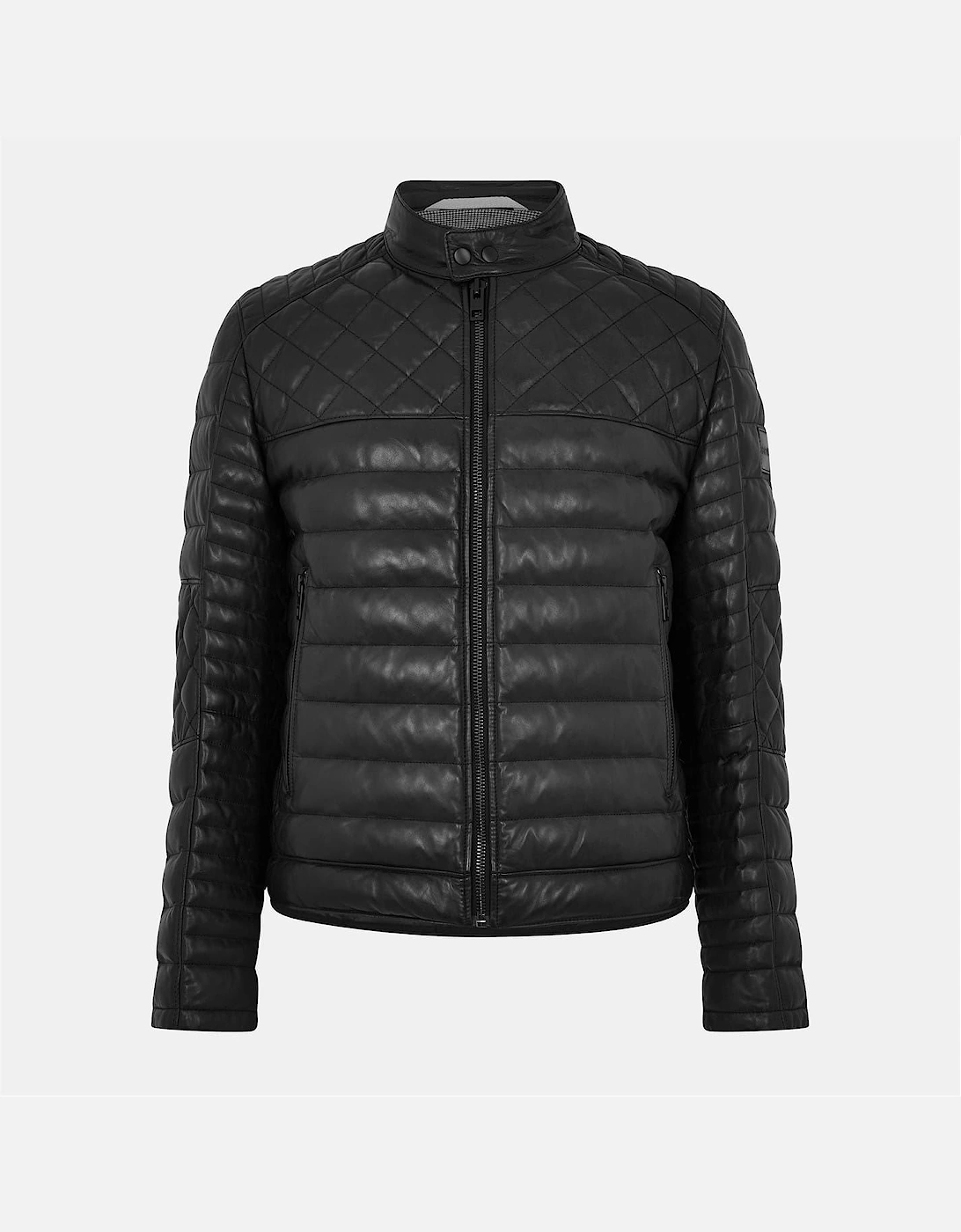 Jonn Horizontal Stitching Zipped Pocket Puffer Coat