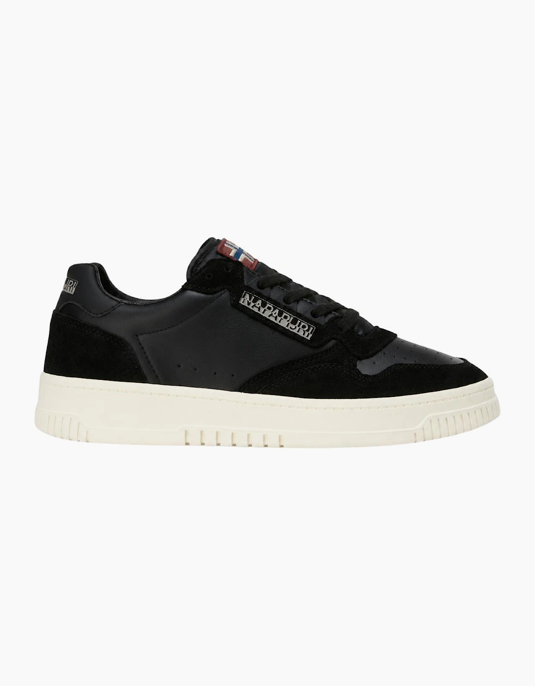 Napapijri Men's Crux Leather Black/White Sneakers - Navy - Size: 7
