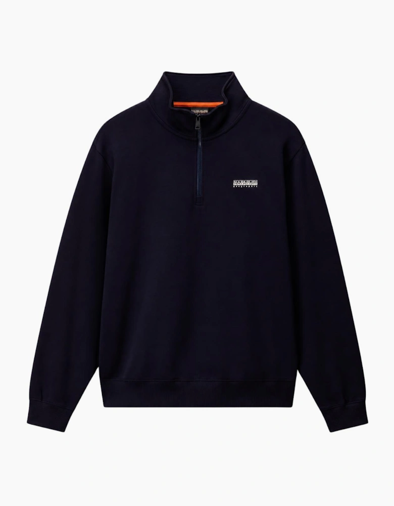 Small Box Logo Navy Quarter Zip Sweatshirt