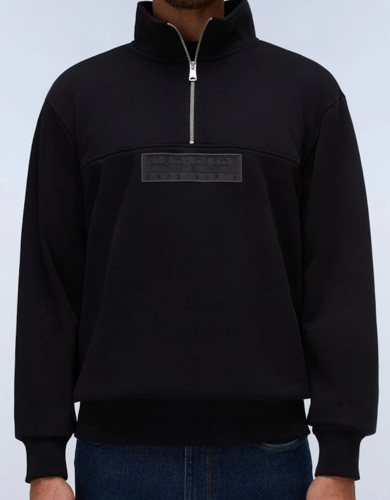 Box Logo Black Quarter Zip Sweatshirt