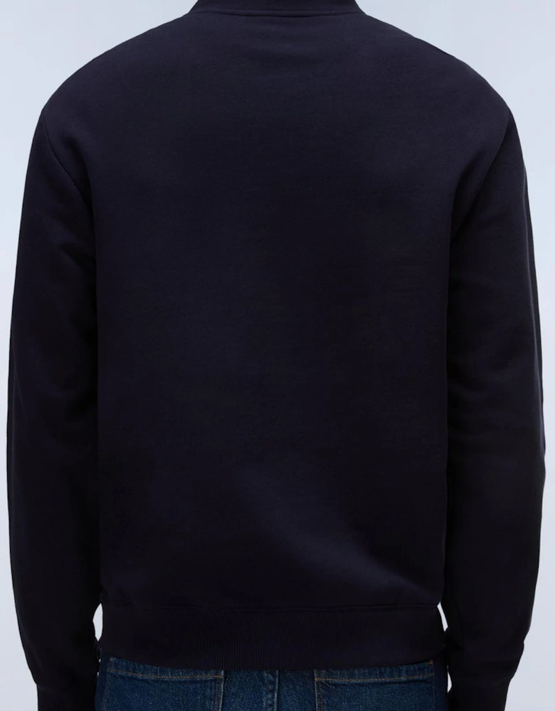 Small Box Logo Navy Quarter Zip Sweatshirt