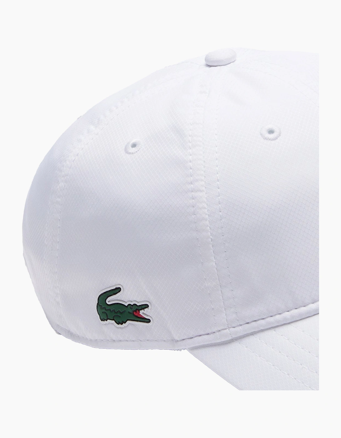 Lacoste Sport Lightweight Diamond Taffeta Baseball Cap White