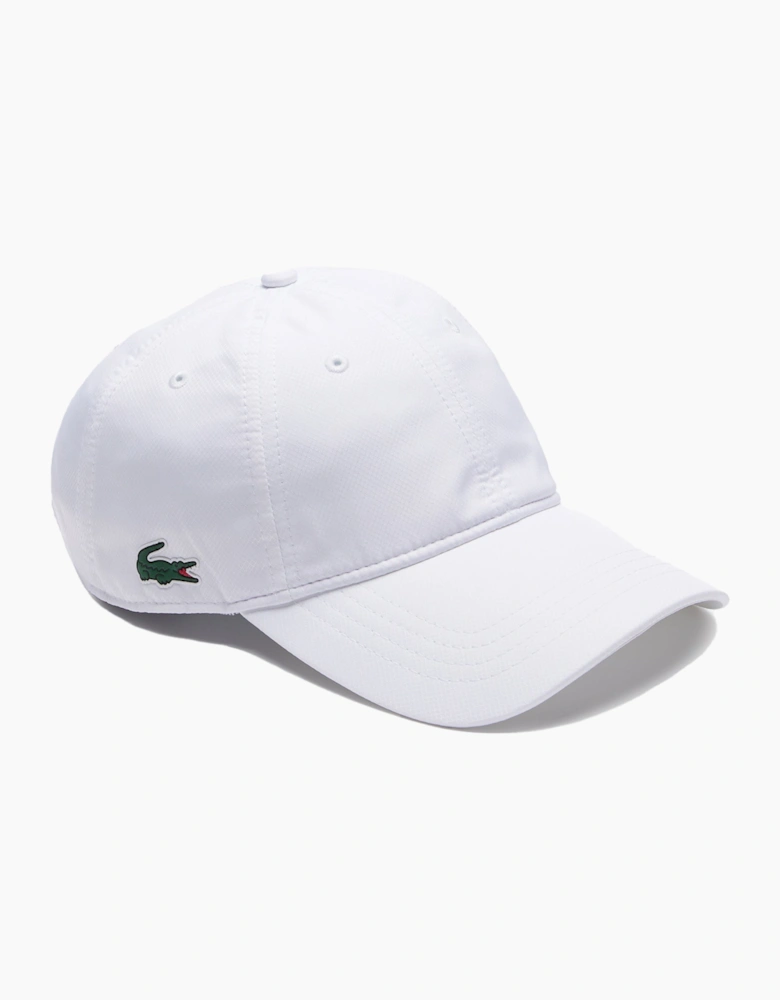 Lacoste Sport Lightweight Diamond Taffeta Baseball Cap White