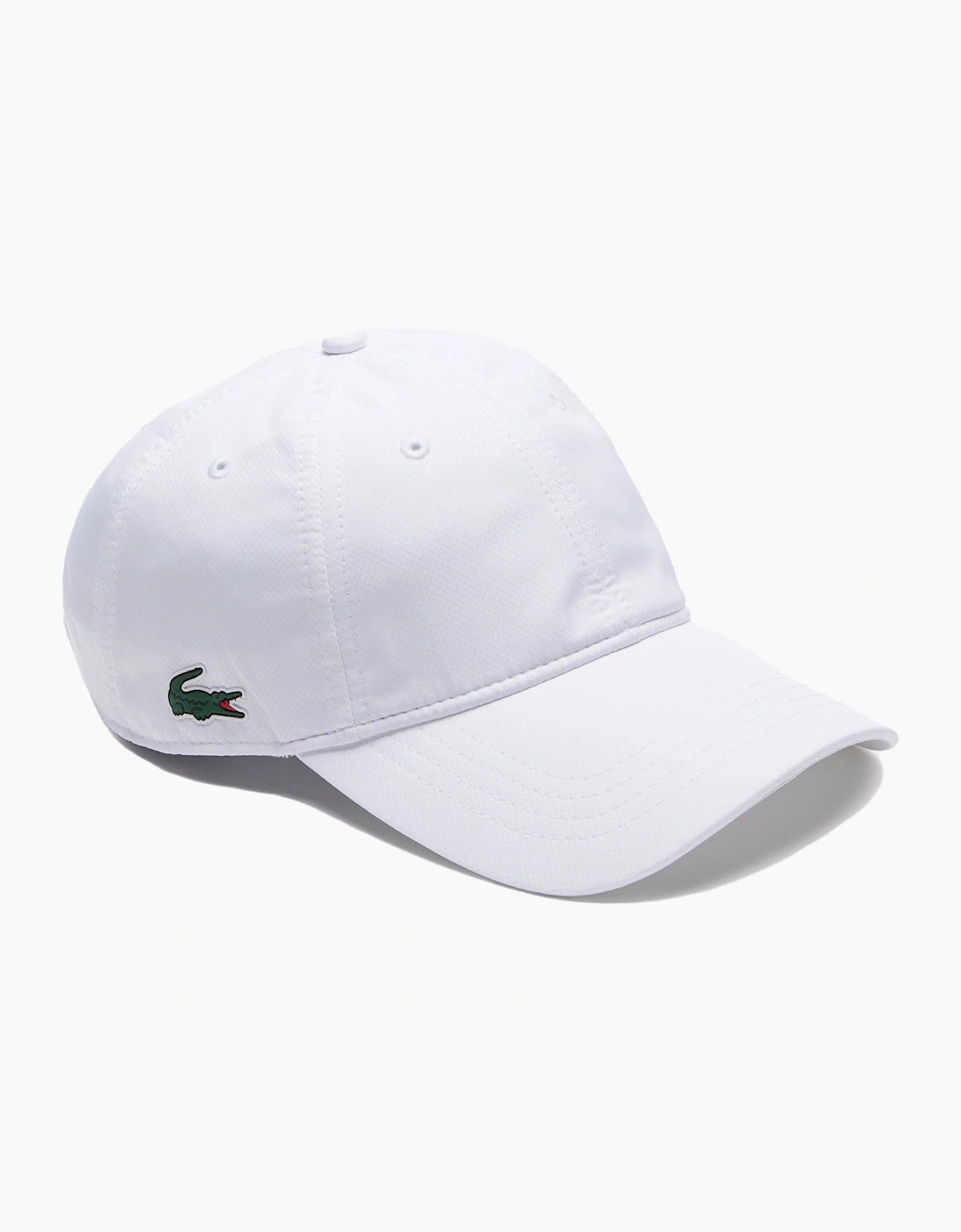 Lacoste Sport Lightweight Diamond Taffeta Baseball Cap White