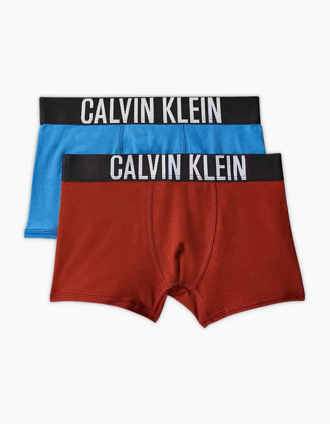 Calvin Klein Boy's Boys 2-Pack Intense Power Boxer Trunks, Blue/Burgundy - Red - Size: 10 years/11 years/12 years
