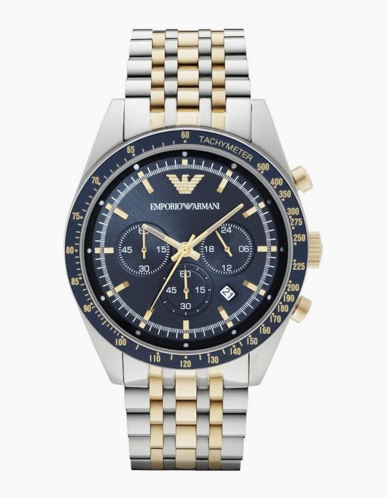 Emporio Armani AR6088 Blue Dial Two Tone Men's Watch