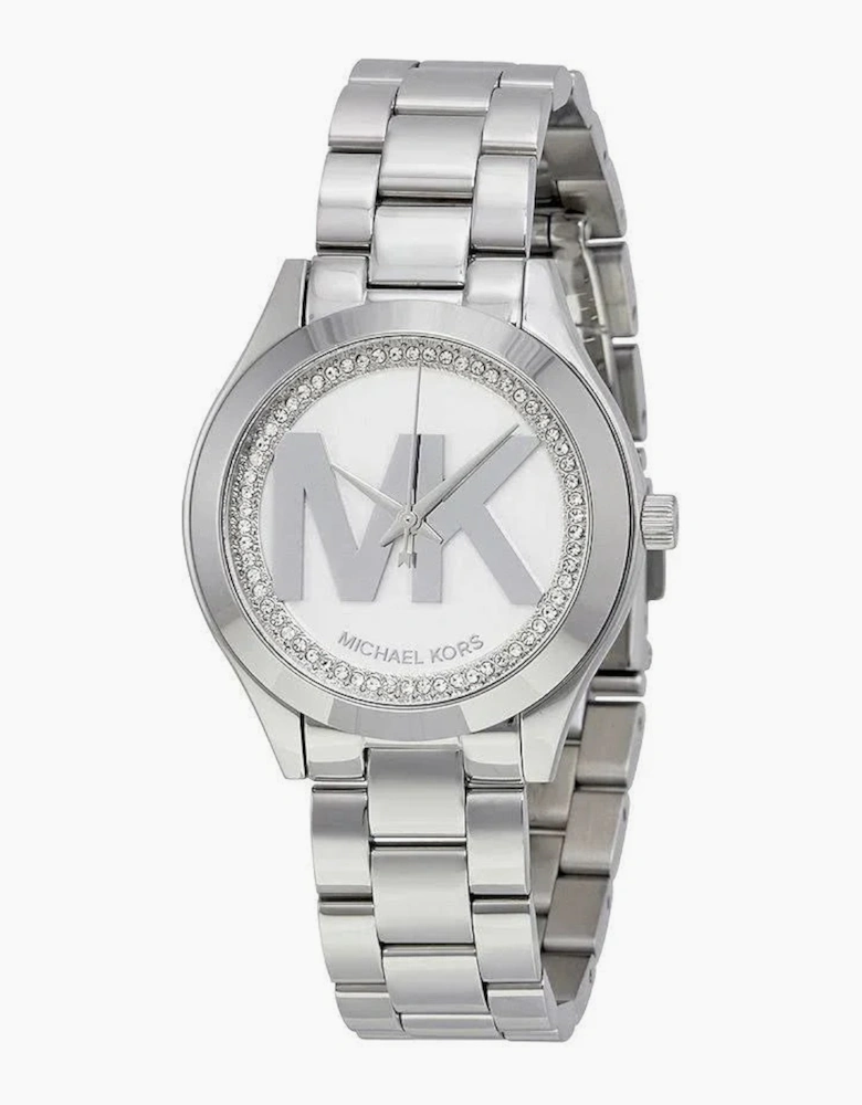 Michael Kors Ladies Mini Slim Runway Silver Watch MK3548
