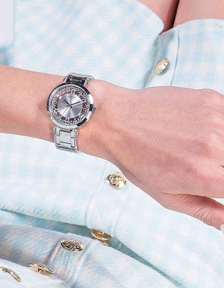 Guess Crystal Silver Ladies Watch GW0470L1