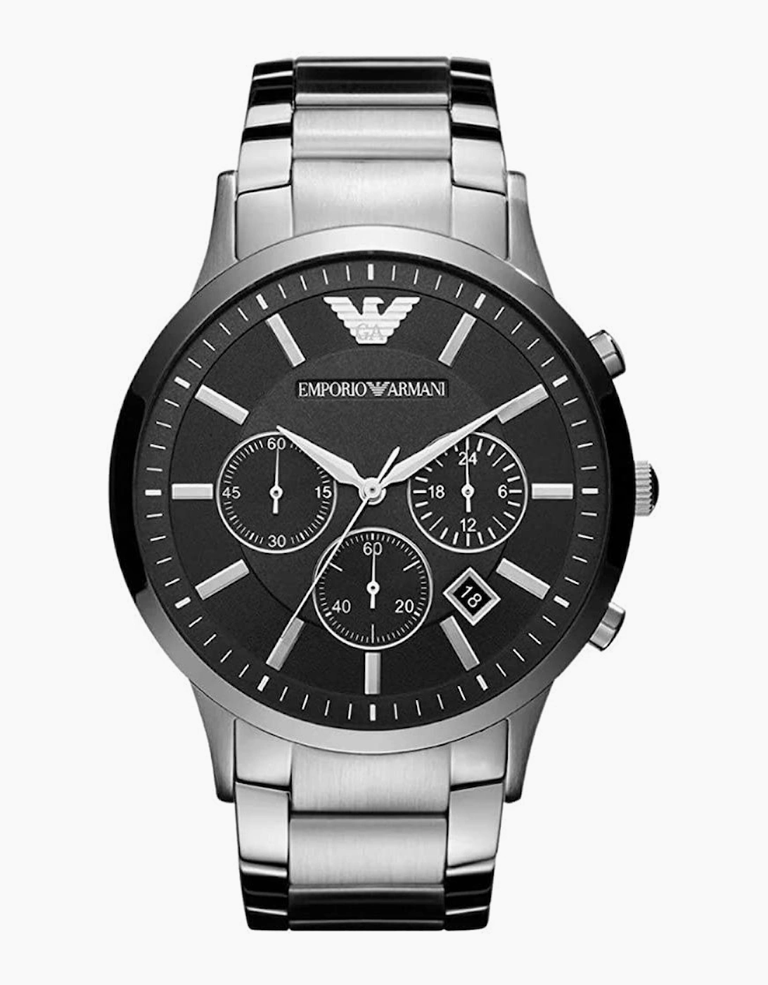Emporio Armani AR2460 Silver Black Chronograph Men's Watch