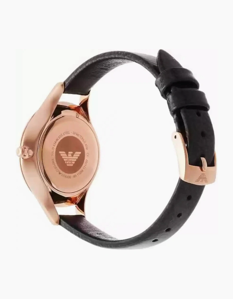 Emporio Armani AR11056 Aurora Black Leather Ladies Watch