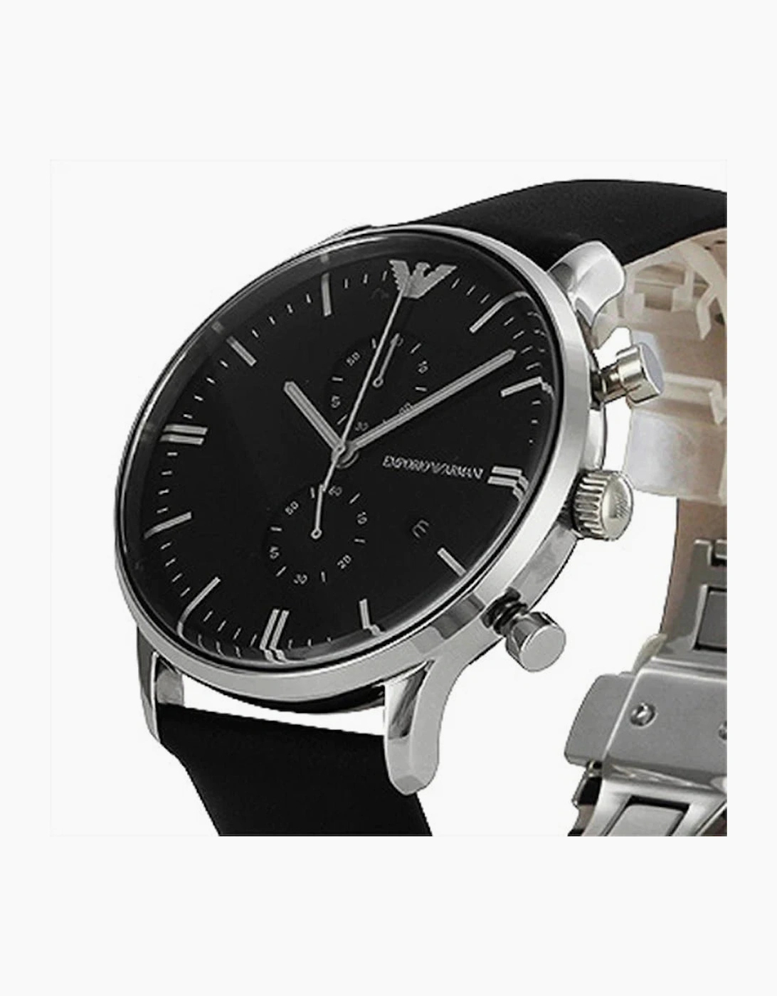 Emporio Armani  AR0397 Gianni Black Leather Men's Watch