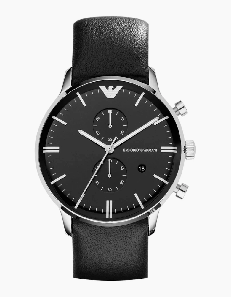 Emporio Armani  AR0397 Gianni Black Leather Men's Watch