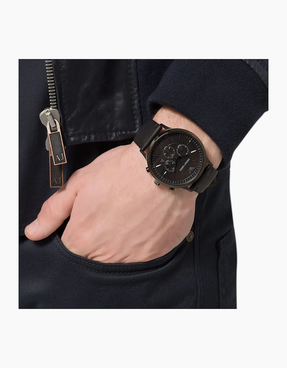 Emporio Armani AR2462 Sportivo Brown Leather Chronograph Men's Watch