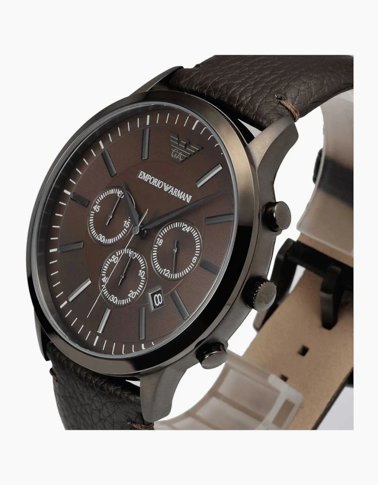 Emporio Armani AR2462 Sportivo Brown Leather Chronograph Men's Watch