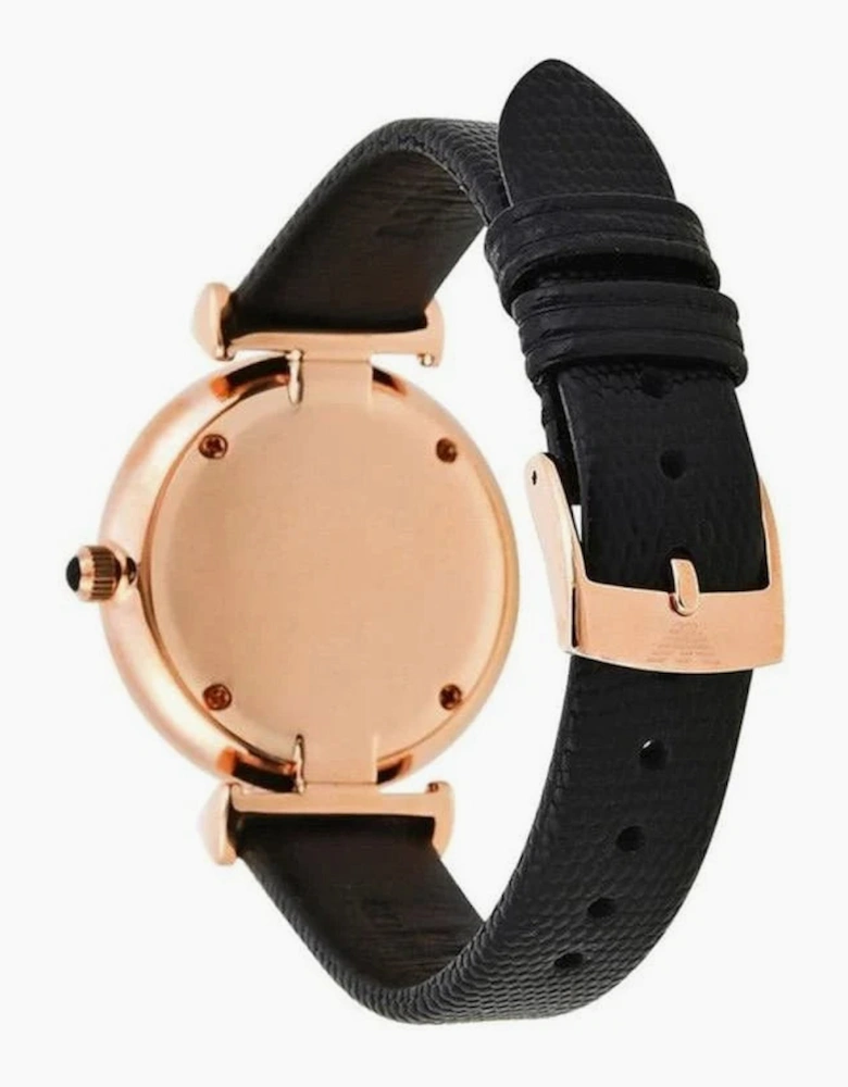 Emporio Armani AR11060 Black Leather Mother of Pearl Ladies Watch
