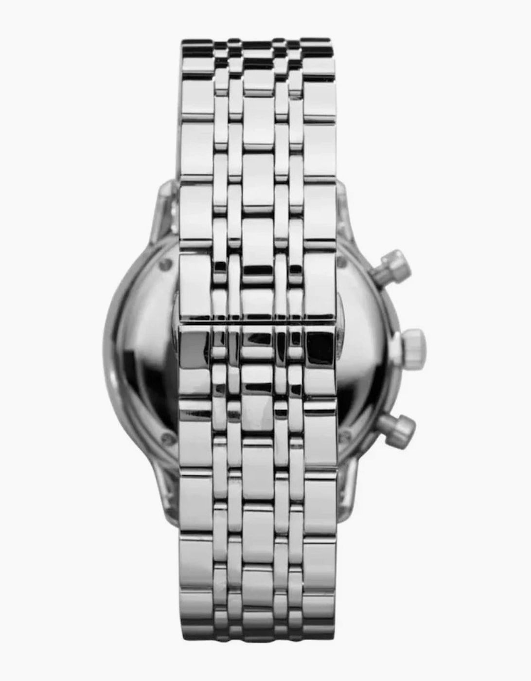 Emporio Armani  AR0389 Silver Black Dial Chronograph Men's Watch
