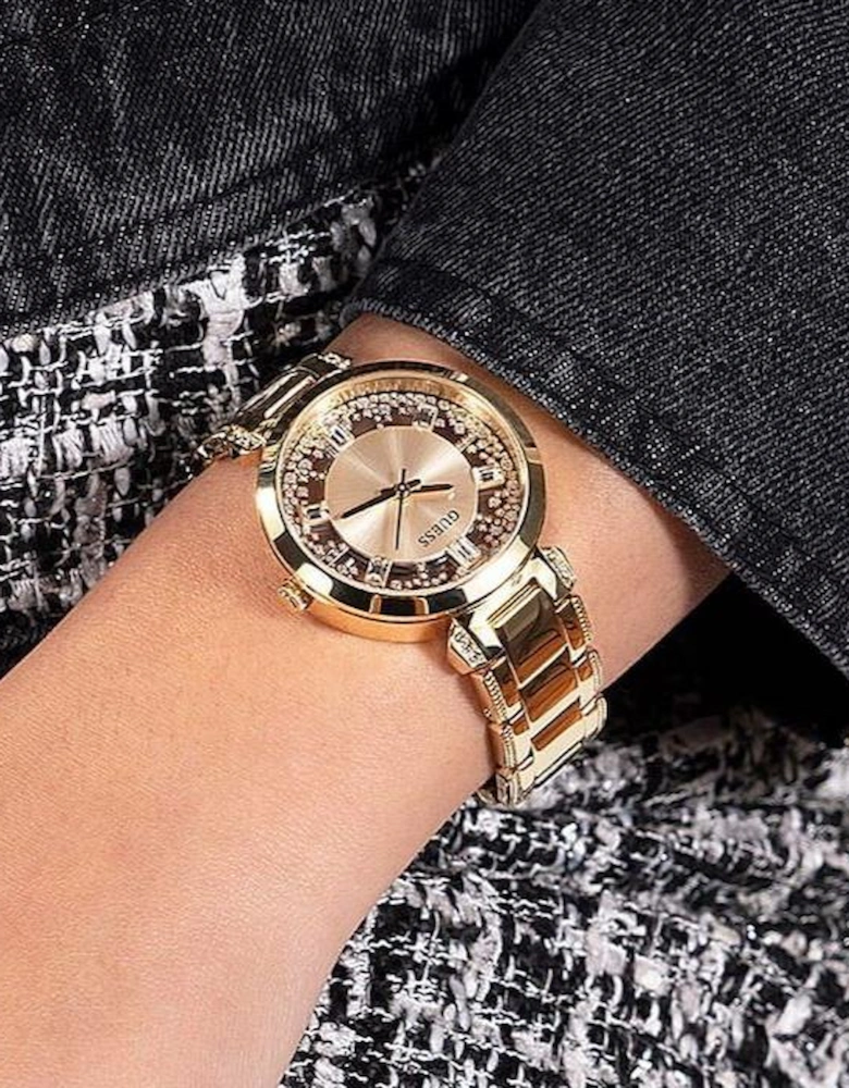 Guess Crystal Gold Ladies Watch GW0470L2