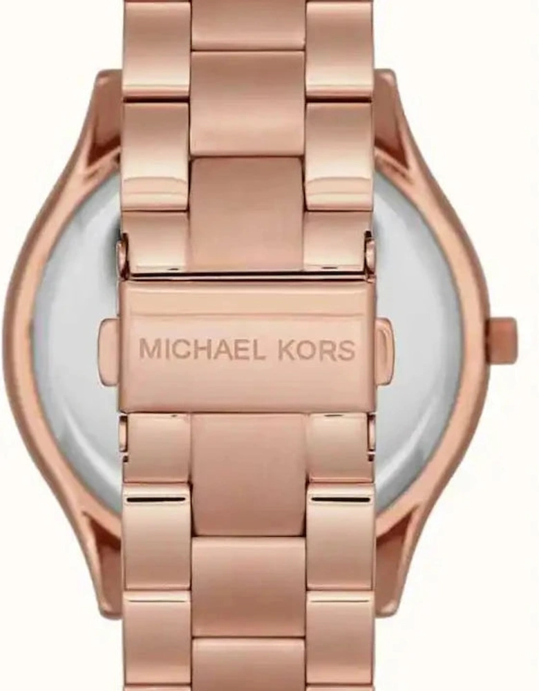 Michael Kors Ladies Mini Slim Runway Rose Gold Watch MK3549