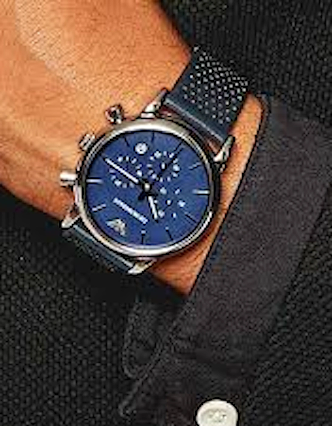 Emporio Armani AR1736 Blue Leather Chronograph Men's Watch