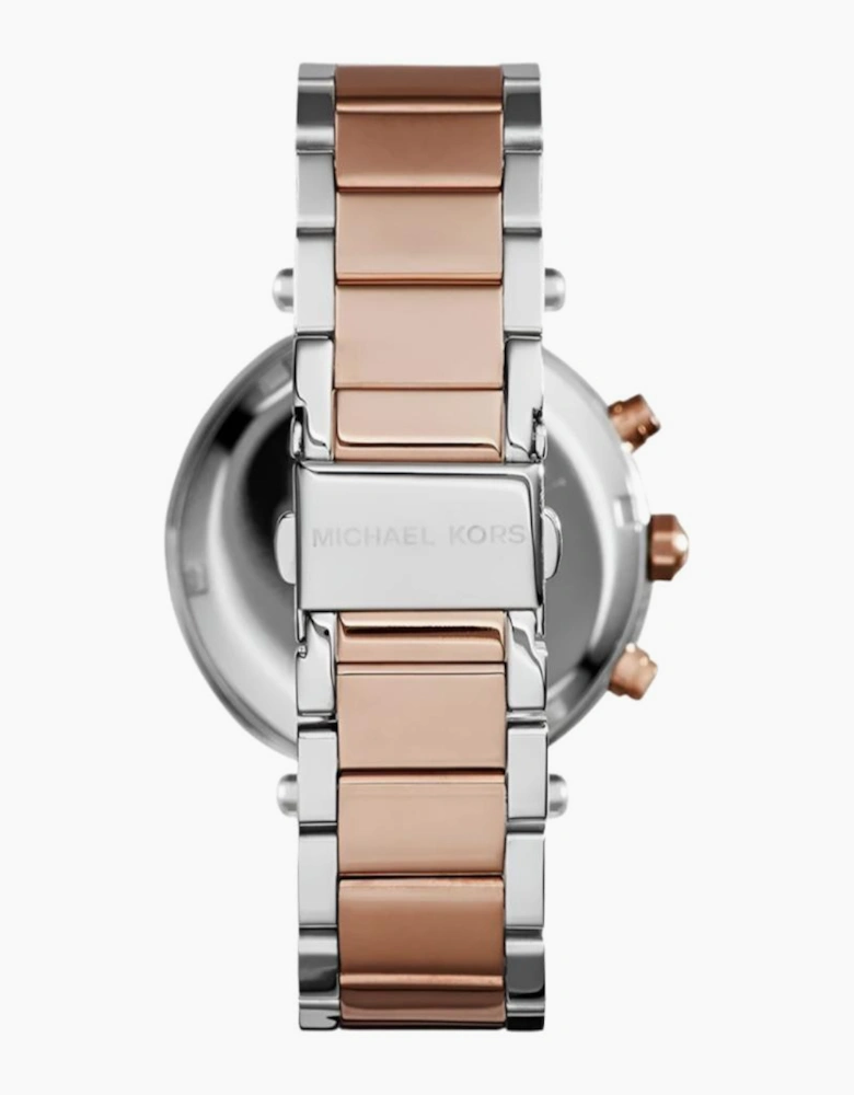 Michael Kors MK6141 Parker Rose Gold and Silver Two Tone Chronograph Ladies Watch