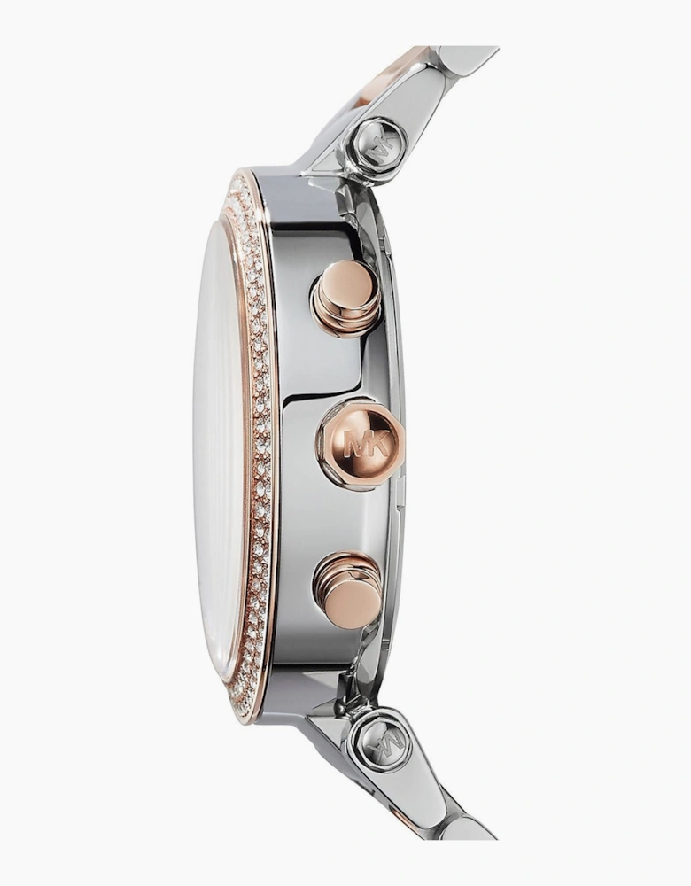 Michael Kors MK6141 Parker Rose Gold and Silver Two Tone Chronograph Ladies Watch