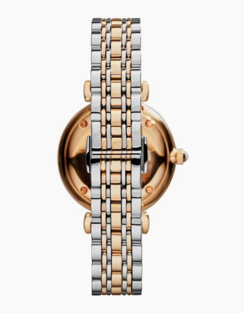 Emporio Armani AR1840 Silver and Rose Gold Two Tone Ladies Watch
