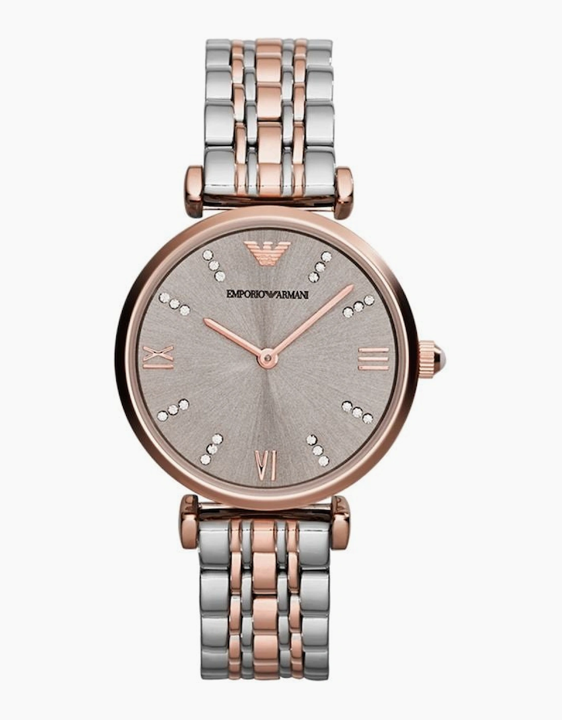 Emporio Armani AR1840 Silver and Rose Gold Two Tone Ladies Watch