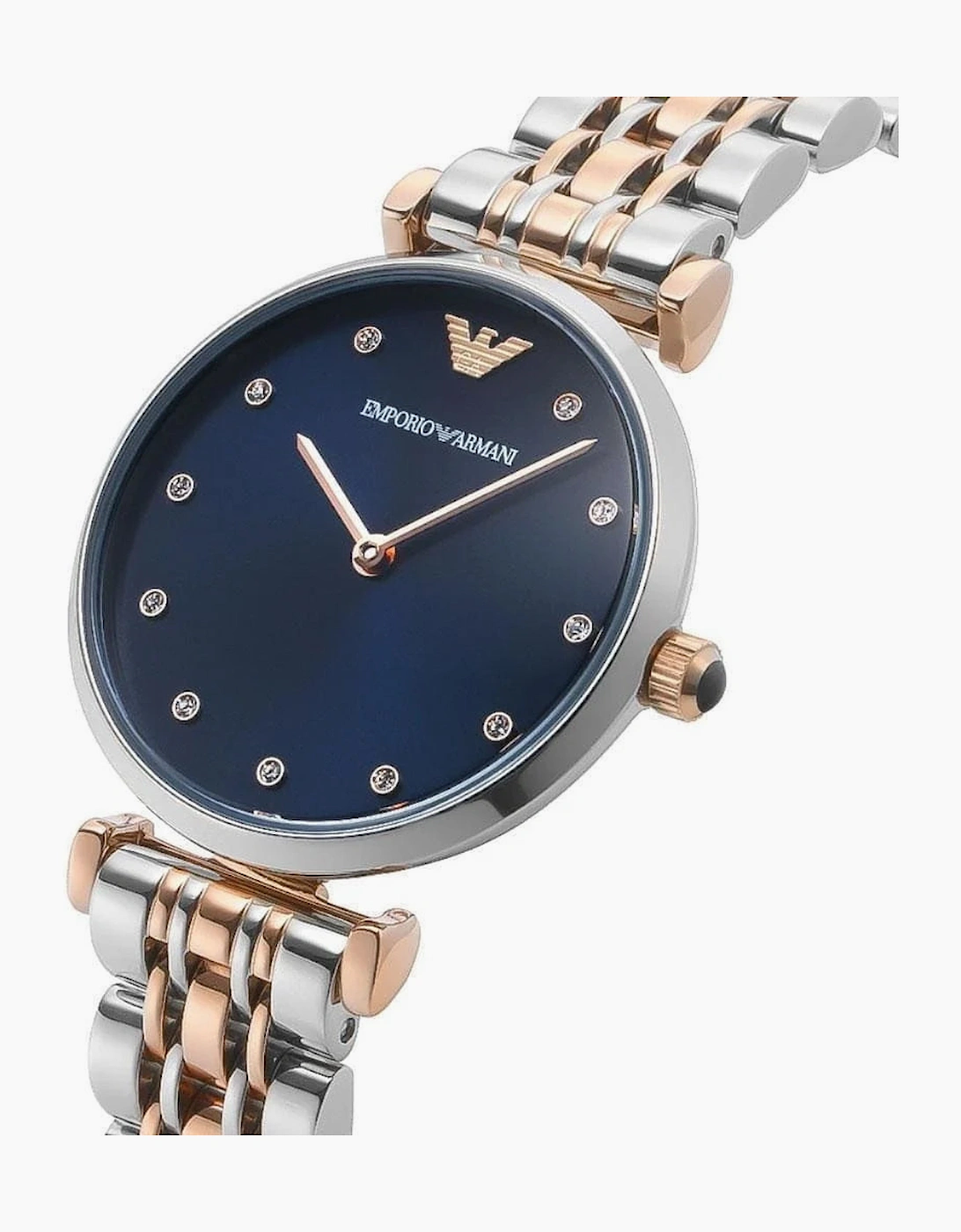 Emporio Armani AR11092 Rose Gold and Silver Blue Ladies Watch