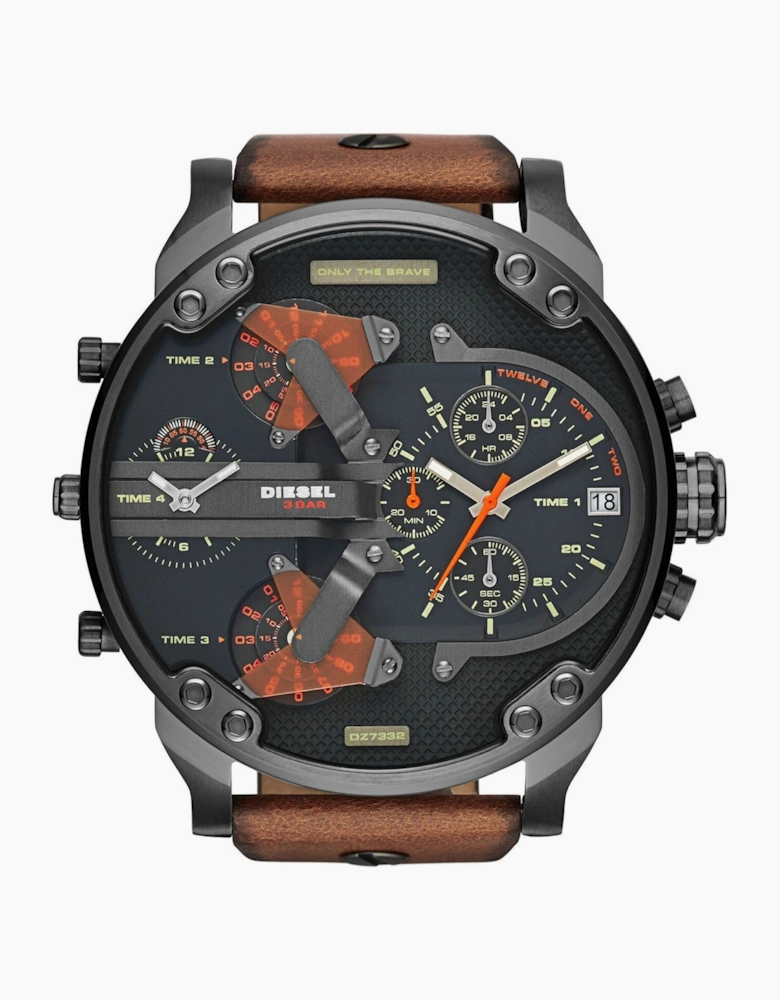 Diesel DZ7332 Mr. Daddy 2.0 Black & Brown Leather Chronograph Men's Watch