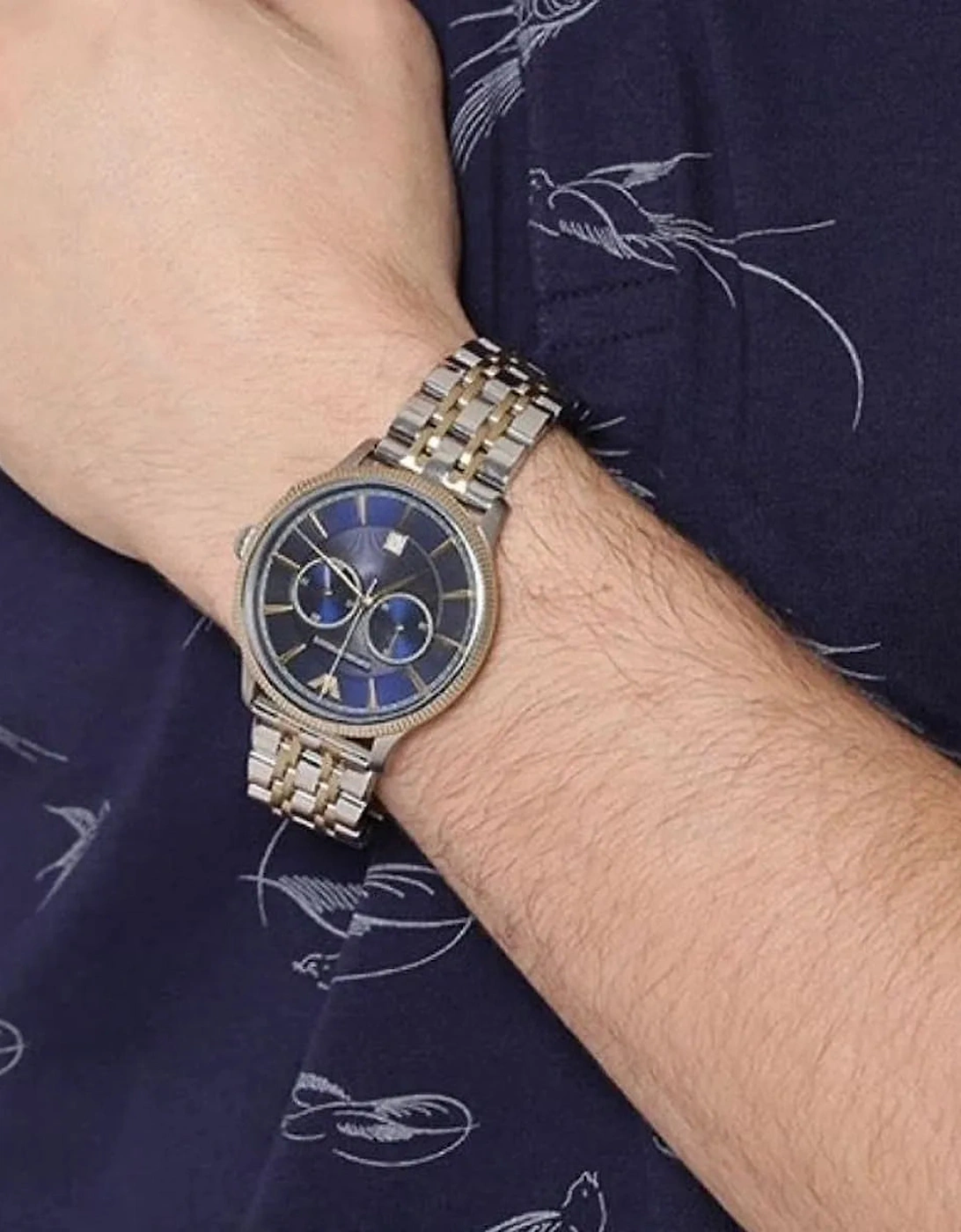Emporio Armani AR1847 Blue and Two Tone Men's Watch