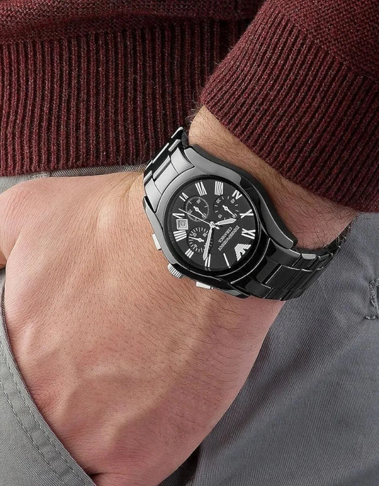 Emporio Armani  AR1400 Black Ceramic Chronograph Men's Watch