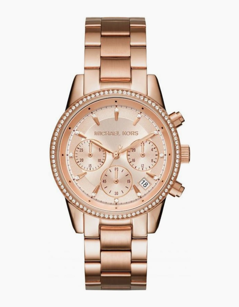 Michael Kors MK6357 RITZ Rose Gold Chronograph Ladies Watch