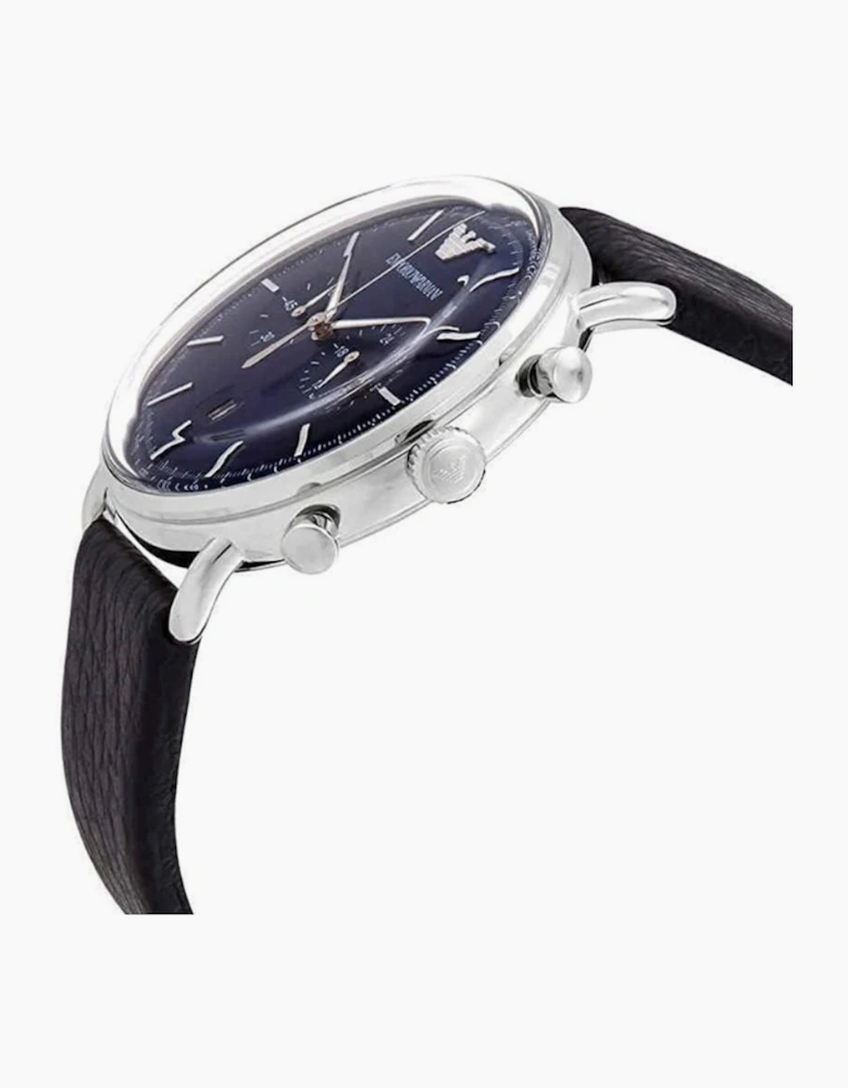 Emporio Armani  AR11105 Aviator Black Leather Men's Watch