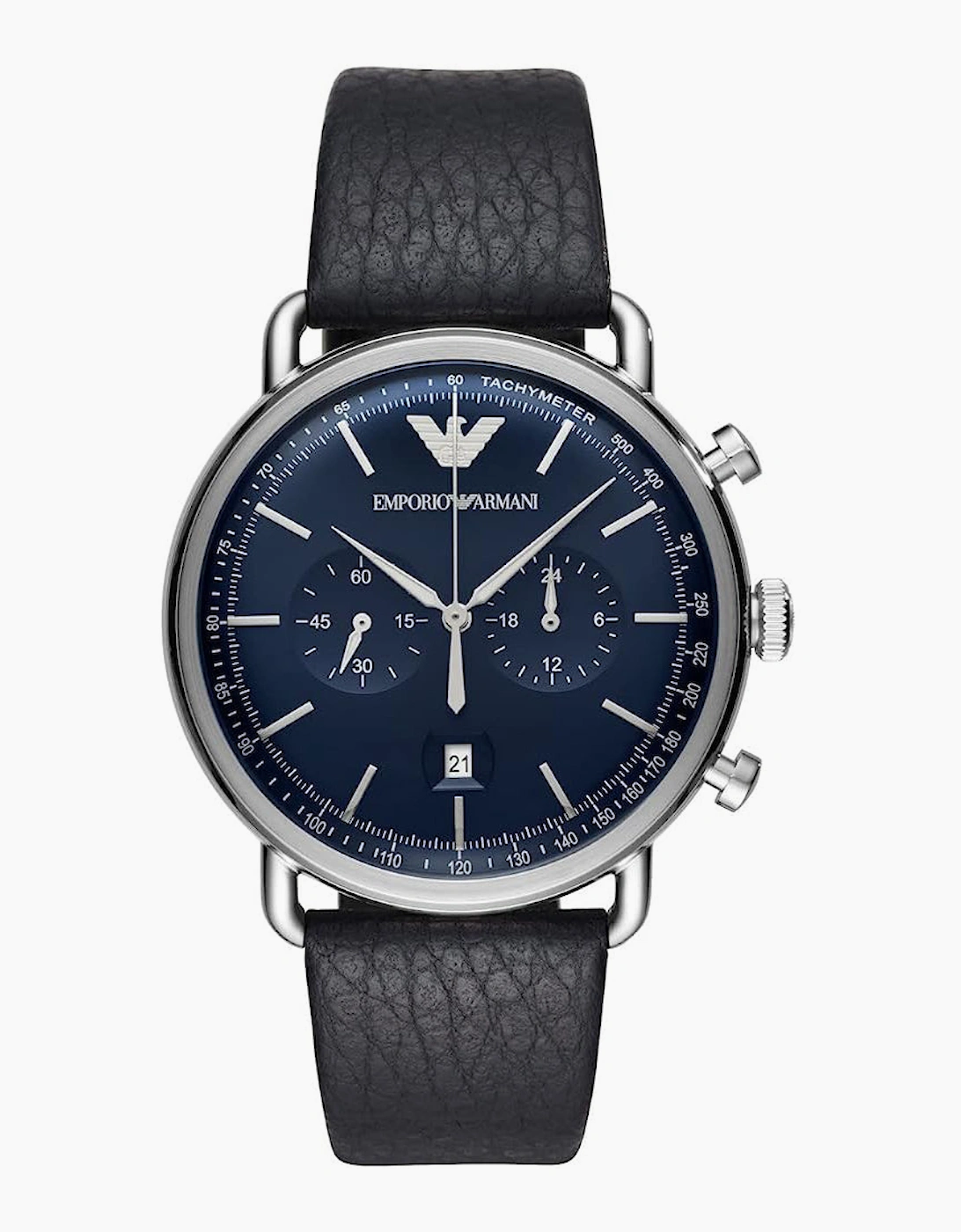 Emporio Armani  AR11105 Aviator Black Leather Men's Watch