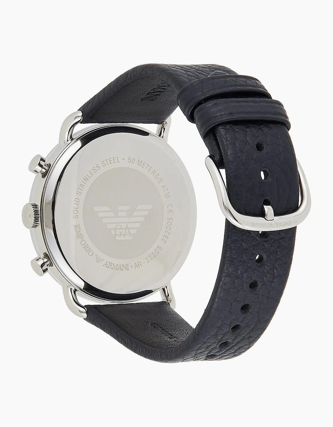 Emporio Armani  AR11105 Aviator Black Leather Men's Watch