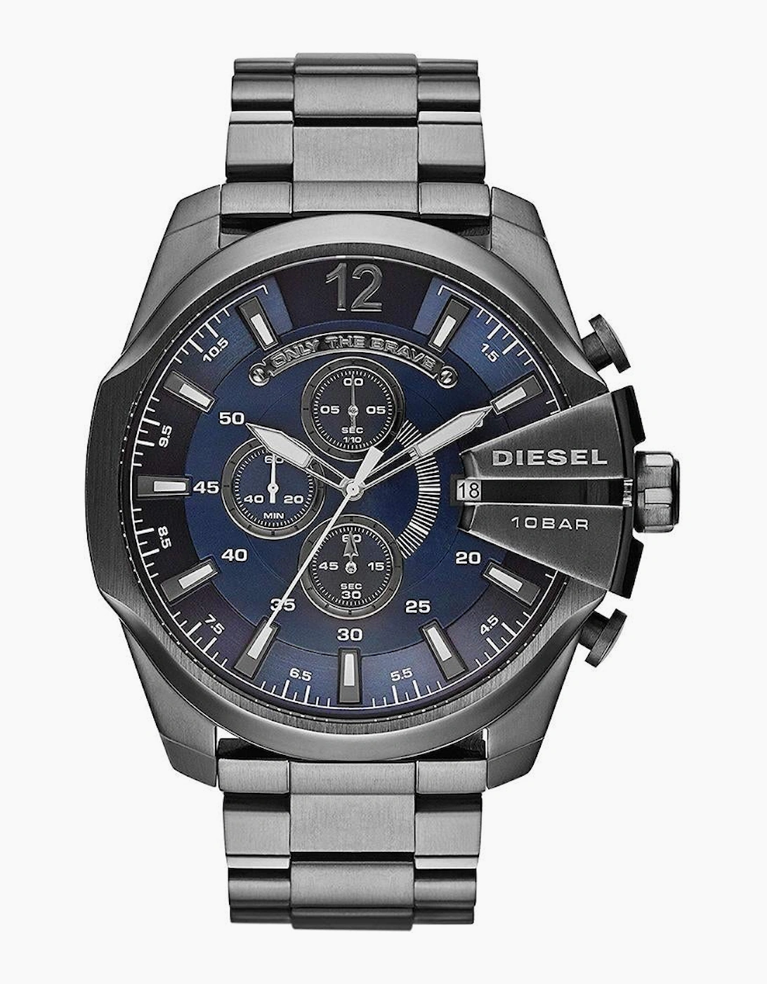 Diesel DZ4329 Silver Mega Chief Chronograph Blue Dial Men's Watch