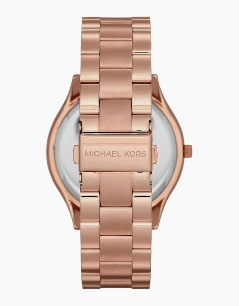 Michael Kors Ladies Slim Runway Rose Gold Watch MK3197